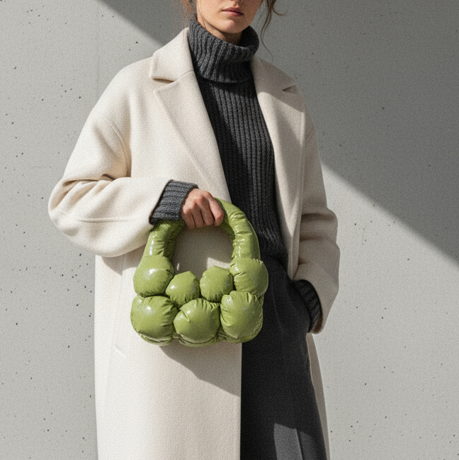 Geantă handmade The Bulb Bag Mini – Matcha Latte