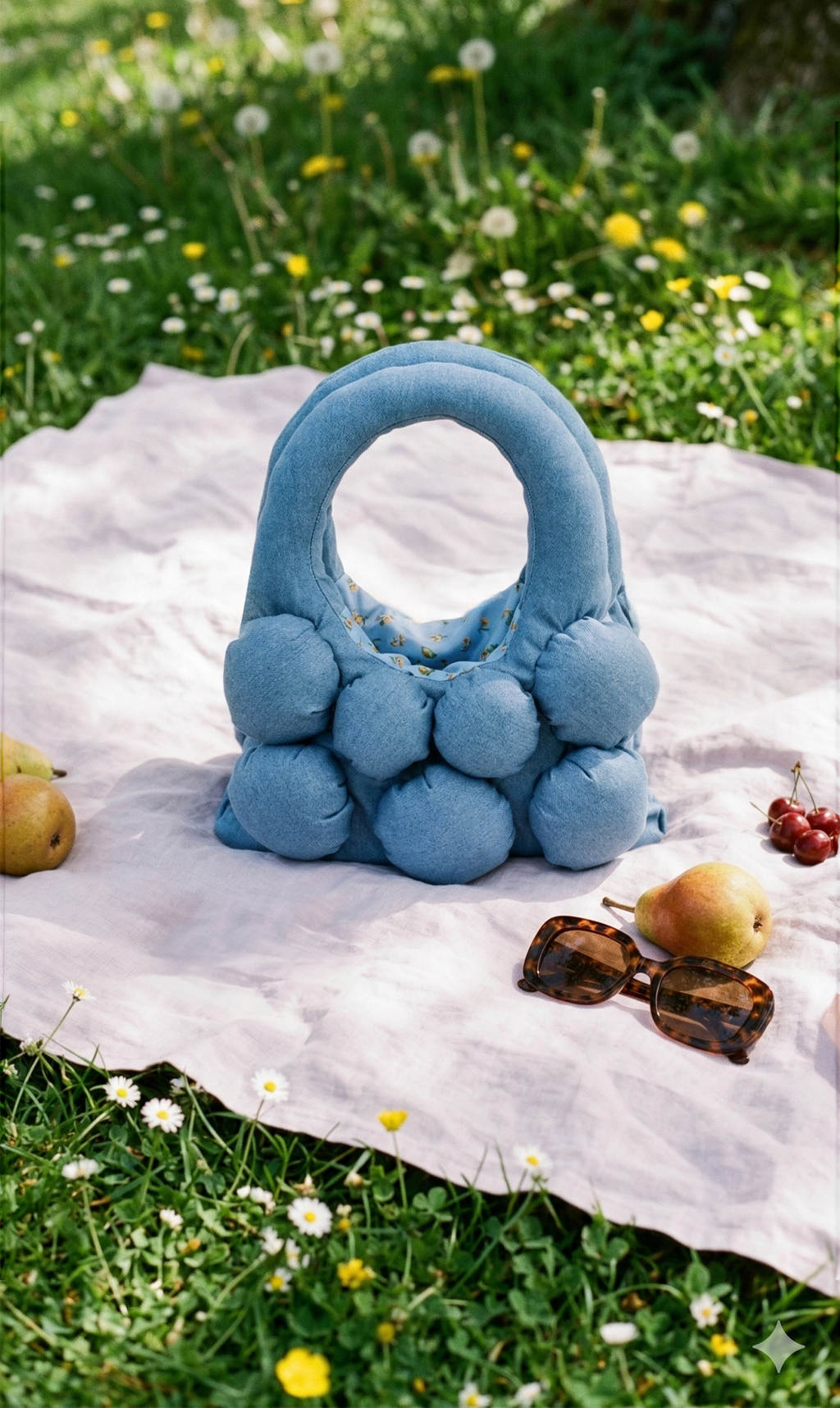 The Bulb Bag Mini Denim in Fiore