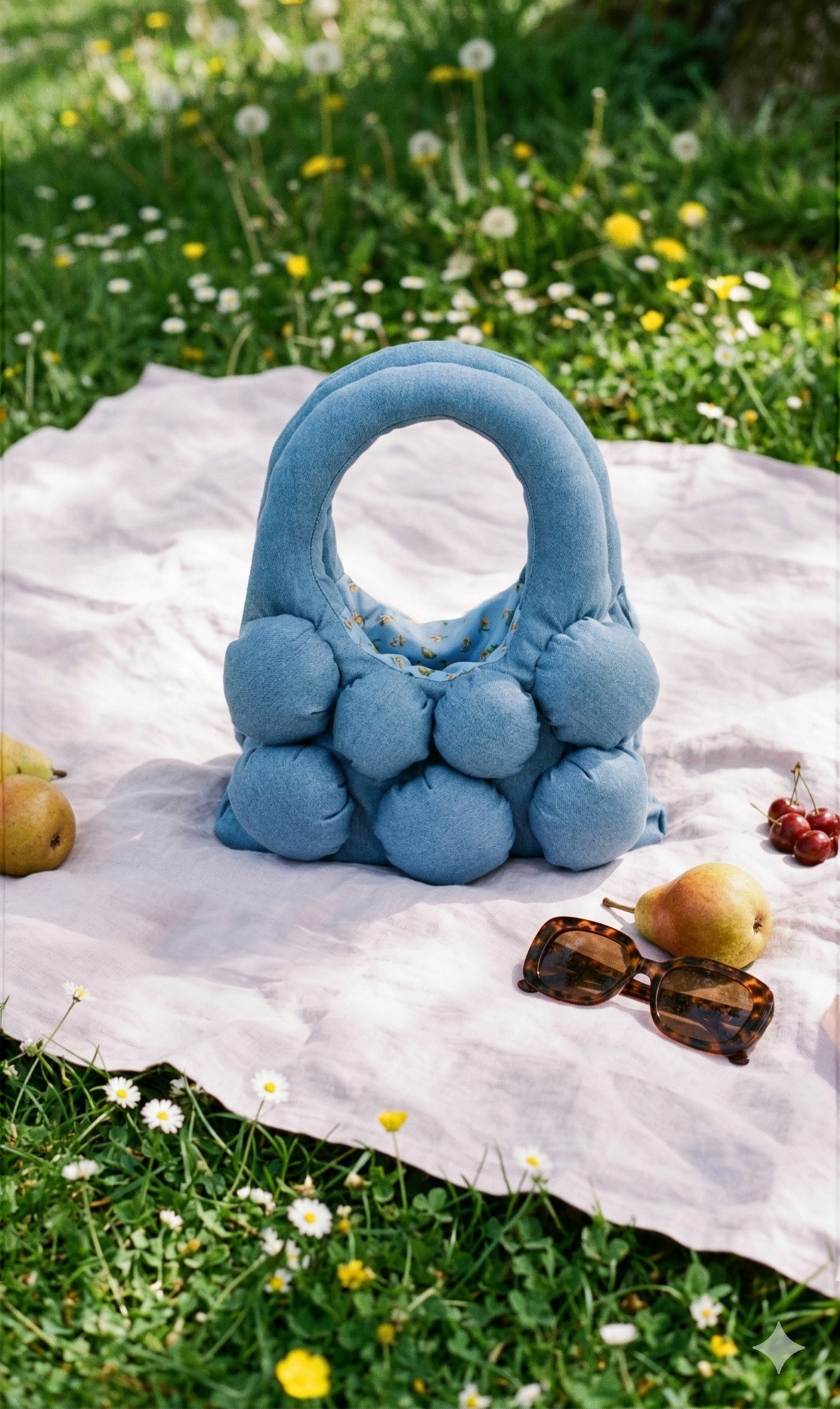 The Bulb Bag Mini Denim in Fiore