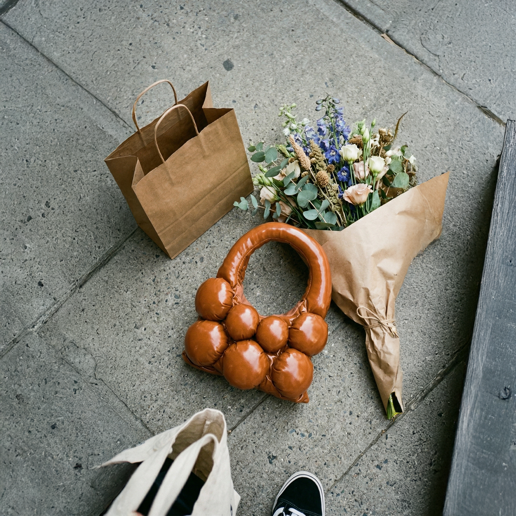 The Bulb Bag Mini Caramello Lucido